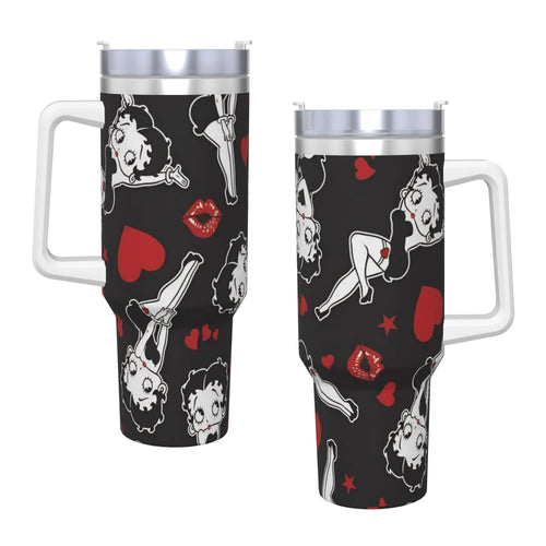 B-Bettys Boops Tumbler 40oz Stainless Steel Double Wall Vacuum Insulated  Tumblers Cup With Straw