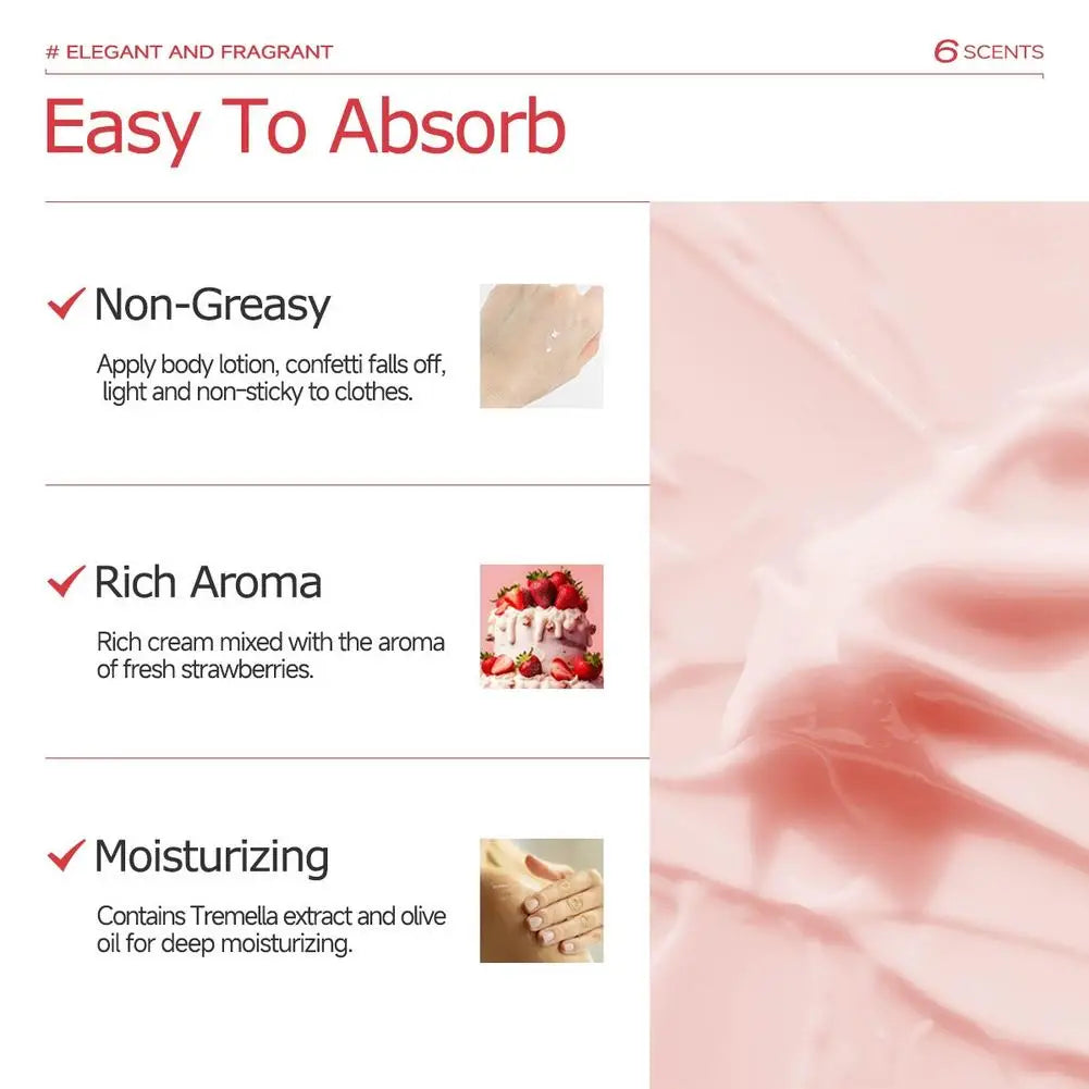 Scented Body Lotion For Women, Deep Moisturizing Cream, Womens Long-lasting Fragrance Cherry Blossom Vanilla Rose Body Lotions