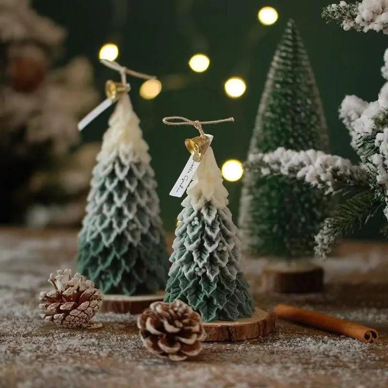 Christmas Tree Candles, Scented Candles High-quality Appearance Gifts Fresh Souvenirs Carved Candles Cedar