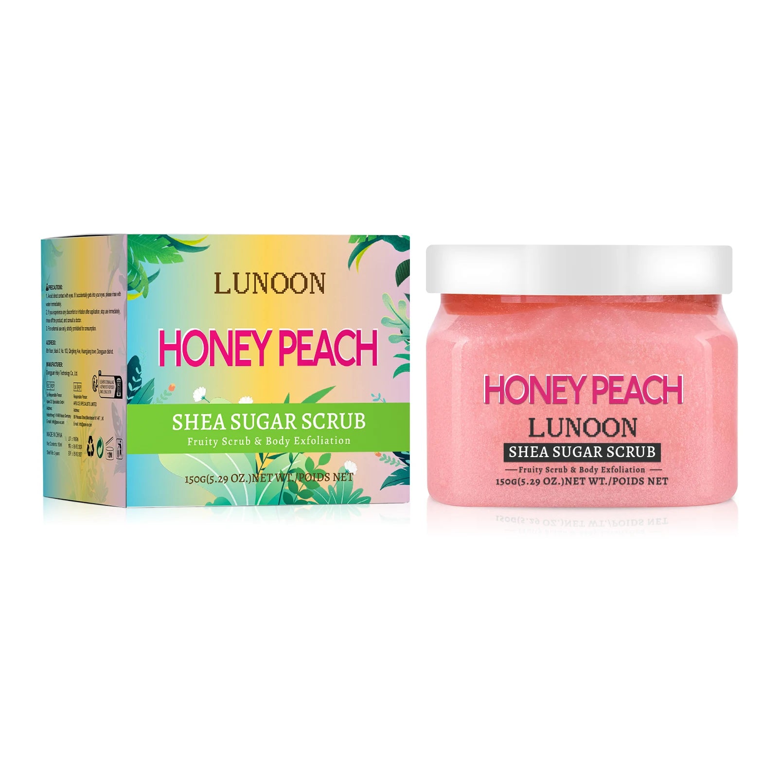 Natural Watermelon Shea Sugar Scrub 150g - Body Exfoliator, Moisturizing, Smooth & Glowing Skin, For Elbows, Knees, Back & Legs