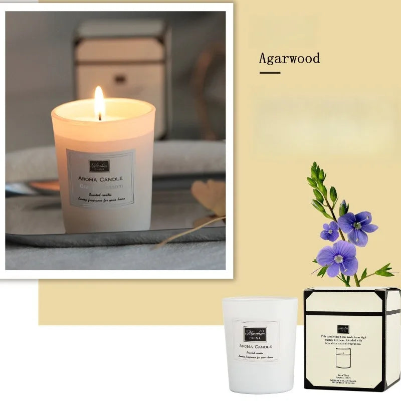 3-Color Glass Jar Scented Candle Natural Soy Wax Smokeless Aromatherapy Candle with 9 Fragrance Options for Home & Gift