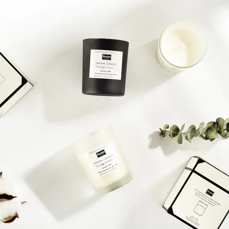 3-Color Glass Jar Scented Candle Natural Soy Wax Smokeless Aromatherapy Candle with 9 Fragrance Options for Home & Gift