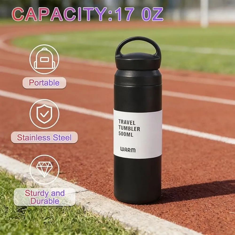 Travel Tumbler Thermos Mug 500ML Stainless Steel Double Wall Tea Coffee Vacuum Flask