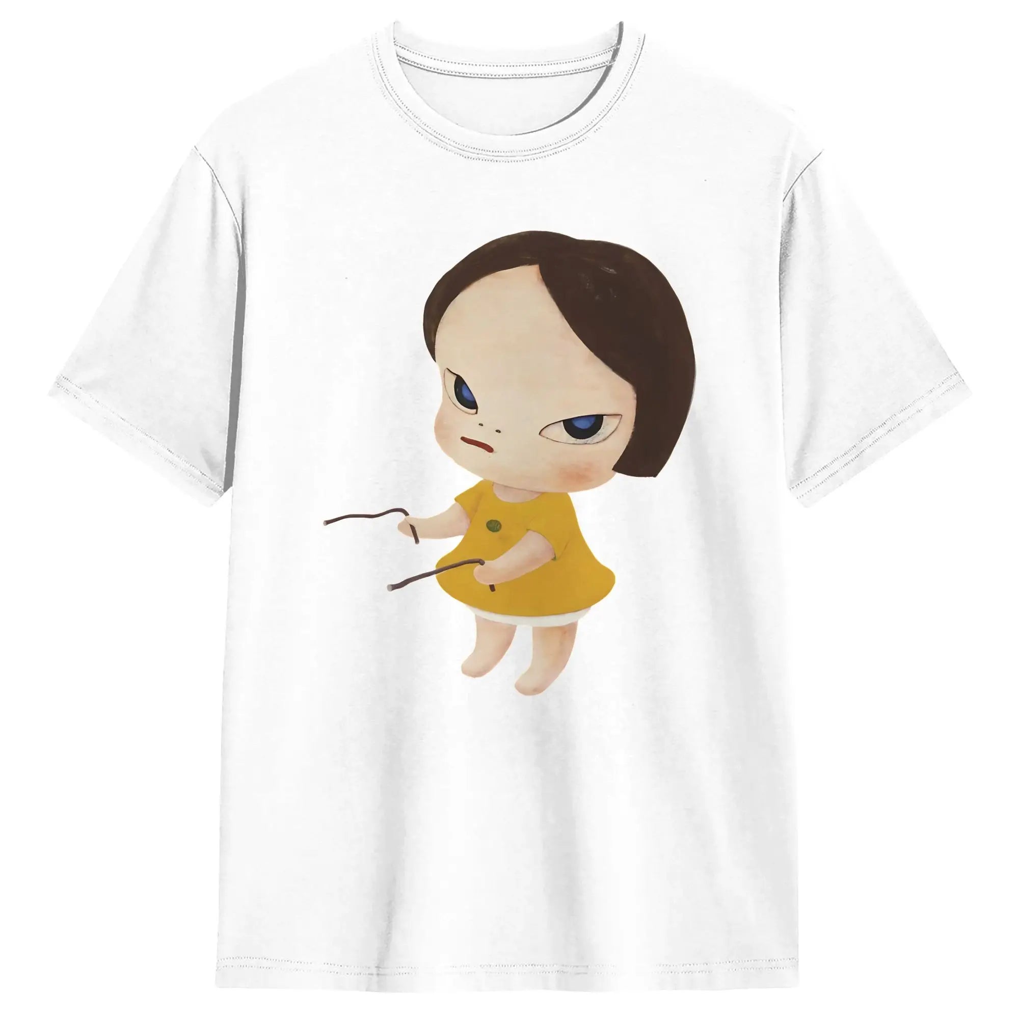 Men's T-Shirts Yoshitomos Nara Funny Pure Cotton Tee Shirt Short Sleeve  T Shirt Round Neck Clothes 4XL 5XL 6XL