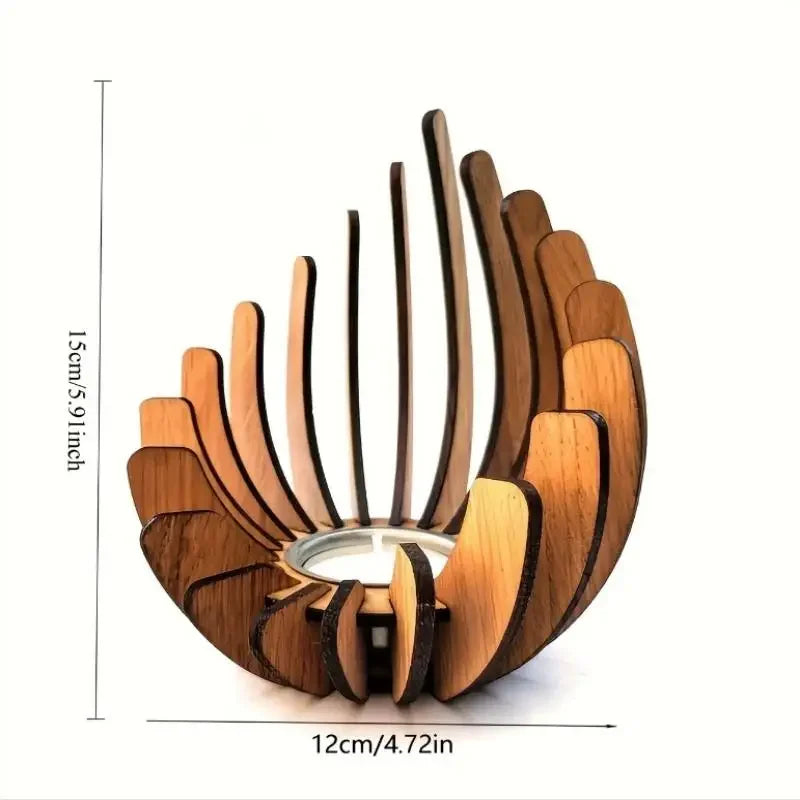 Desktop Decorative Artworks Wooden Diy Handcrafted Candles Lamp Stands Decorative Arrangements Festival Gift Ornaments