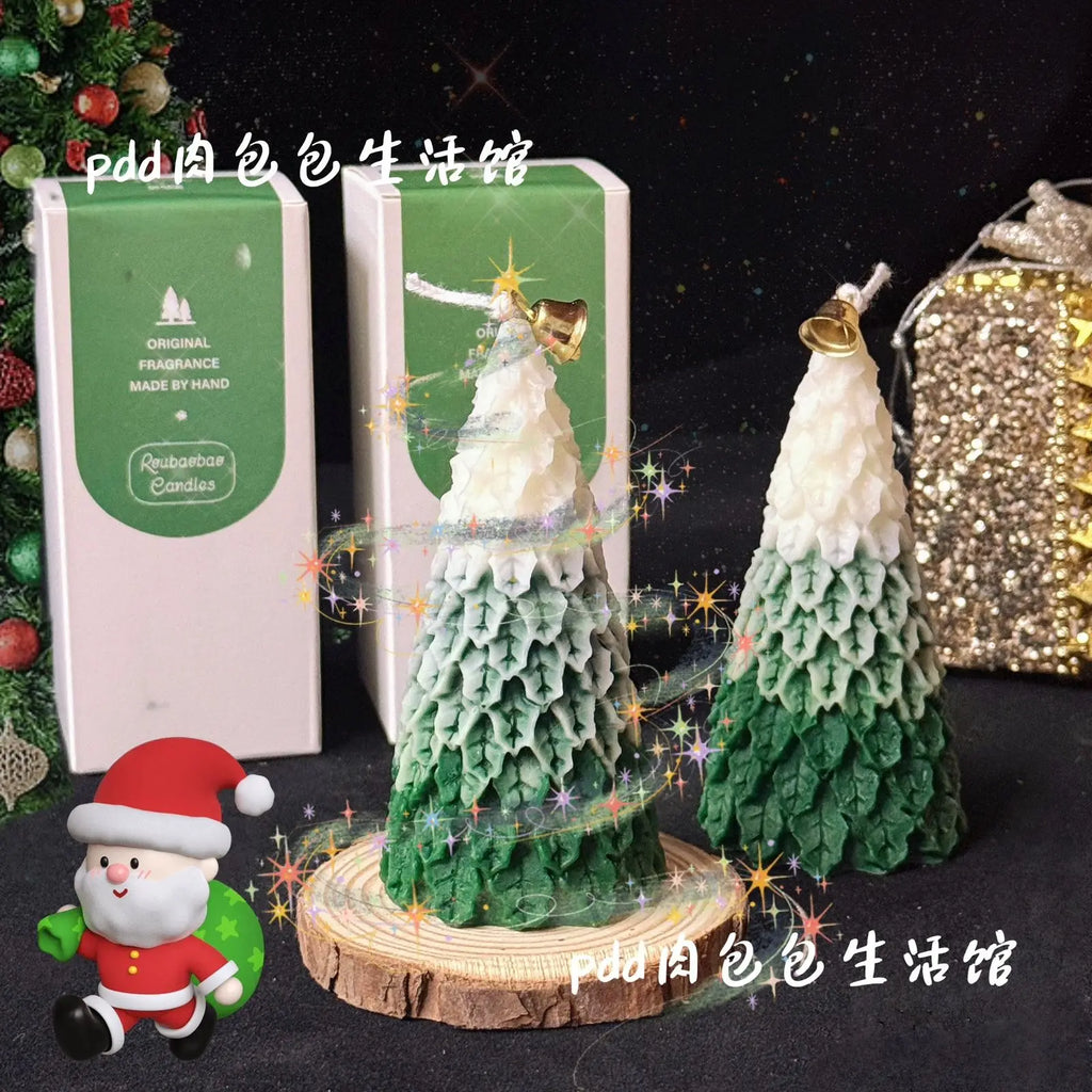 Christmas Tree Candles, Scented Candles High-quality Appearance Gifts Fresh Souvenirs Carved Candles Cedar