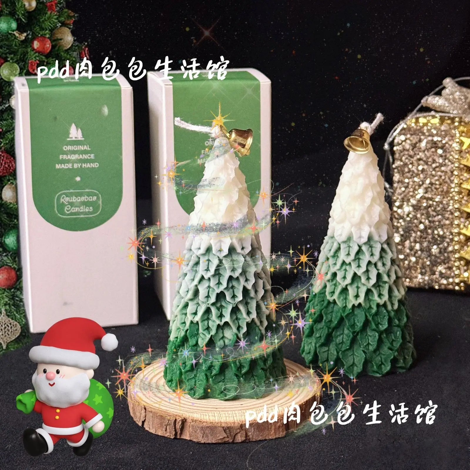 Christmas Tree Candles, Scented Candles High-quality Appearance Gifts Fresh Souvenirs Carved Candles Cedar