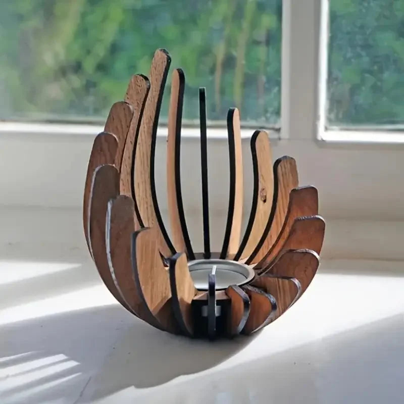 Desktop Decorative Artworks Wooden Diy Handcrafted Candles Lamp Stands Decorative Arrangements Festival Gift Ornaments