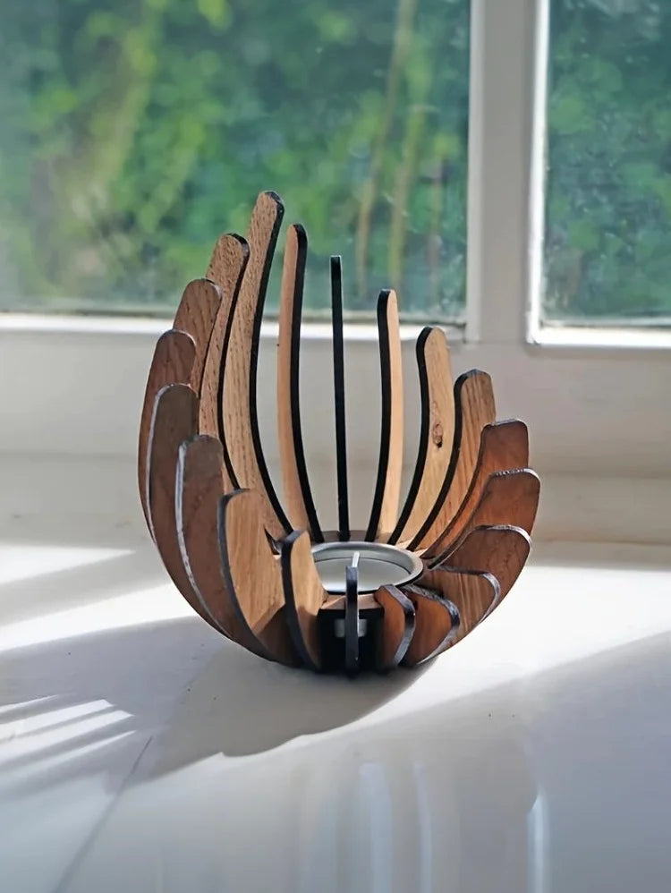 Desktop Decorative Artworks Wooden Diy Handcrafted Candles Lamp Stands Decorative Arrangements Festival Gift Ornaments