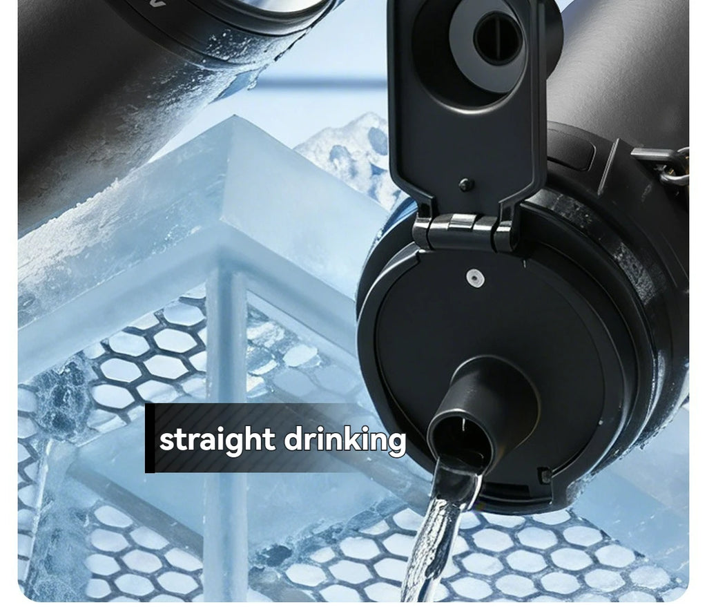 Cold Insulated Tumbler Ceramic Inner Large Water Bottle Car Cup  with Handle Straw Multipurpose Fitness