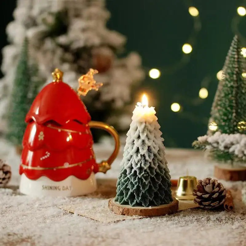 Christmas Tree Candles, Scented Candles High-quality Appearance Gifts Fresh Souvenirs Carved Candles Cedar